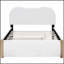 Lit plateforme tapissier avec pieds de soutien en bois et lit gigogne, durable et peu encombrant pour les chambres à coucher modernes.-664266724