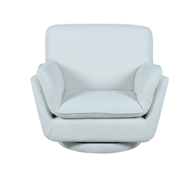 Fauteuil club pivotant de 33,8 po Uttoxeter, Mélange de polyester crème
