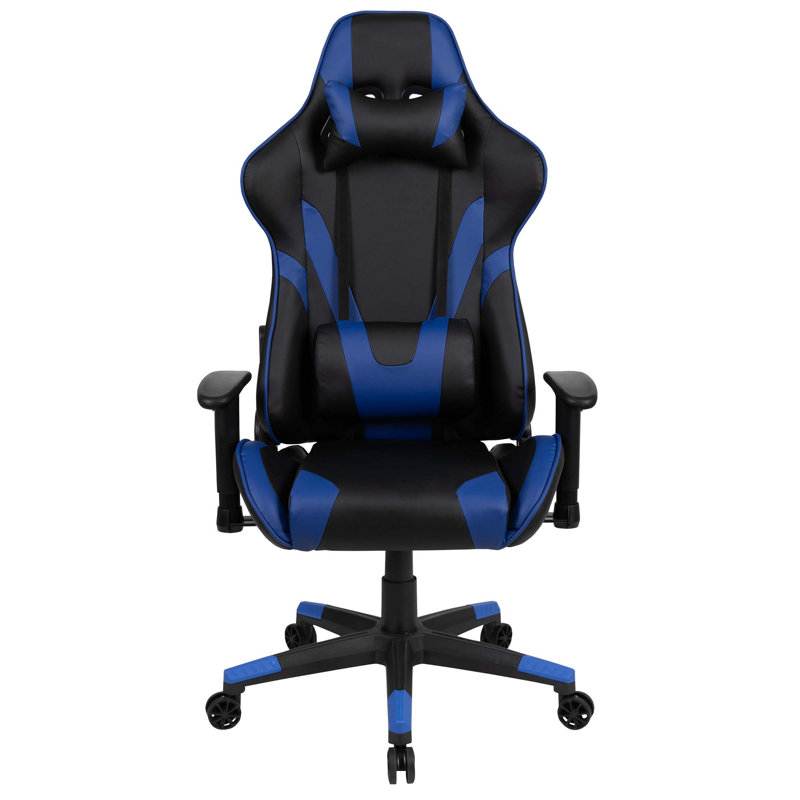 Inbox Zero Hiten Adjustable Armrest and Adjustable Height PC & Racing Game Chair, Blue