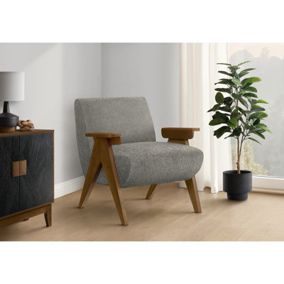 Chaise d'appoint, H 31 po, rembourrée, salon, chambre à coucher, bois massif, moderne, Mid-Century