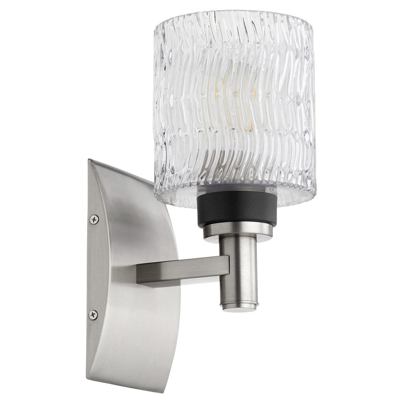 Marjoram Steel Armed Sconce, Satin Nickel