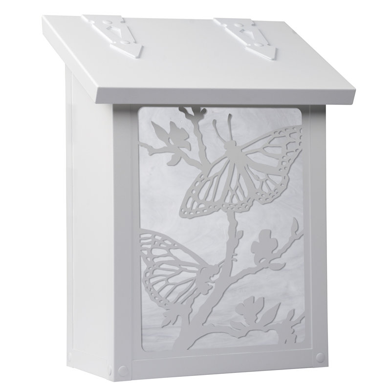 Boîte aux lettres murale Monarch, Blanc satiné / blanc vaporeux