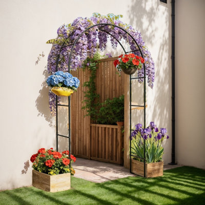 Treillis de jardin 93,3 po de hauteur, treillis pour tonnelle d'extérieur, support pour arche de mariage, arche de jardin