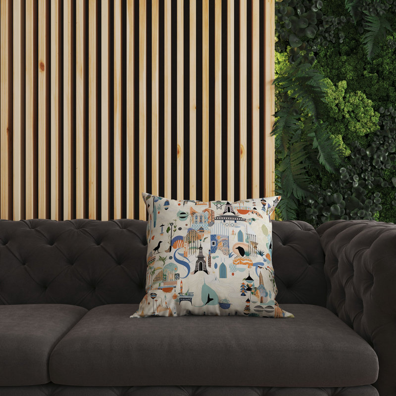 Coussin réversible Palace Portraits, H 16 po x l 16 po, Broadcloth
