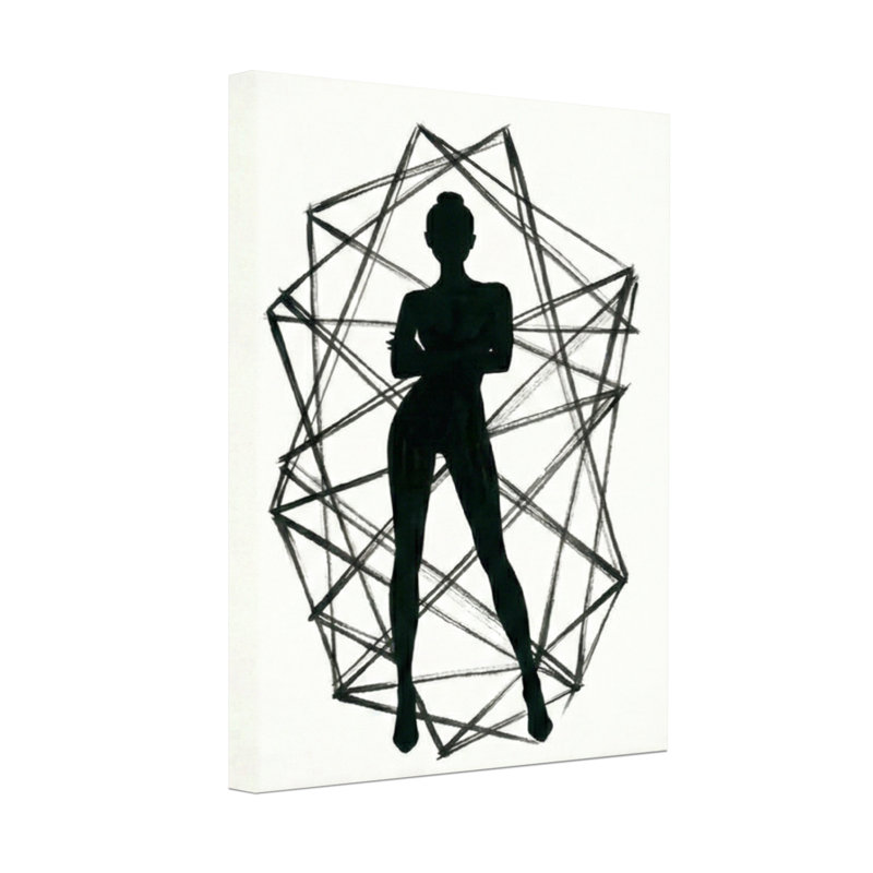 Silhouette abstraite, silhouette, lignes géométriques, art abstrait, H 18 po x l 12 po