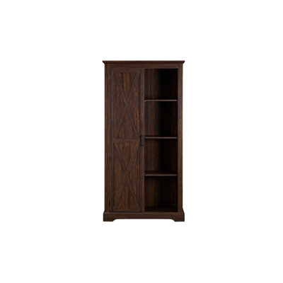Tall Storage Cabinet Barn Door Storage Country Wood Rustic Farmhouse Pantry Cupboard Barn Door Kitchen Organizer Furniture Home Drawer Shelves L39.37