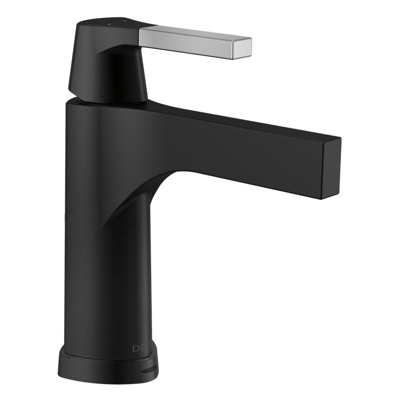 Zura Single Hole Touch2O Bathroom Faucet with Touchless Technology, Chrome/Matte Black