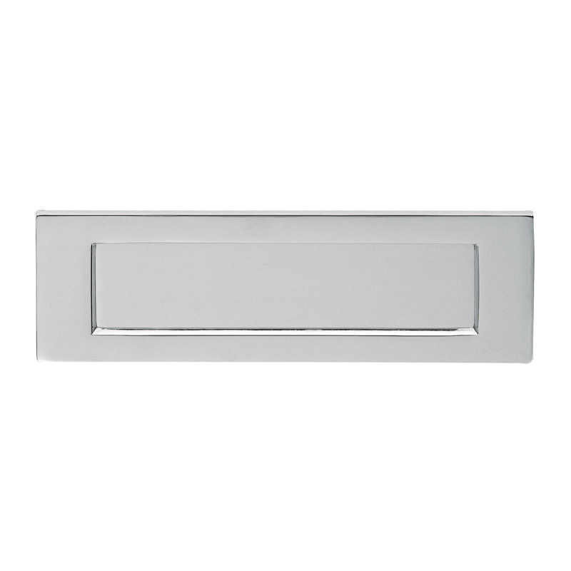 Muscogee Victorian Letter Plate, 9.5cm H x 9.5cm W x 27.8cm D, Polished Chrome