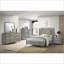 Commode 6 tiroirs, placages assortis gris | Gris | Bois massif et panneau de fibres à densité moyenne