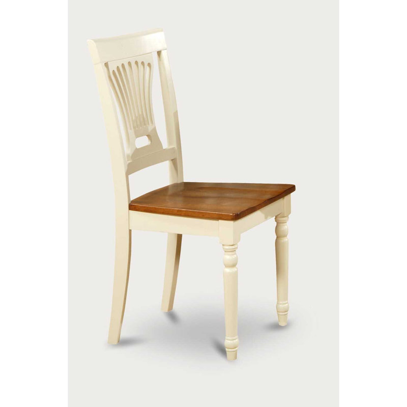 5-Piece Buttermilk and Cherry Finish Solid Wood Top Dining table with 4 Chairs with Lattice Back