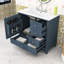 Meuble-lavabo 3 tiroirs avec lavabo en céramique et trous de robinet pré-percés-2005264795