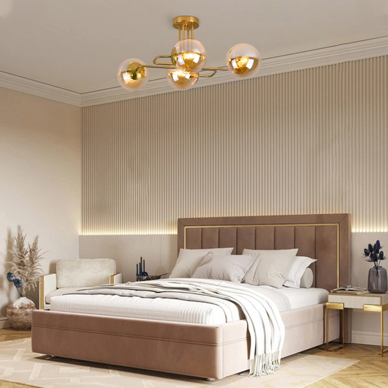 Sputnik Modern Linear Semi Flush Mount