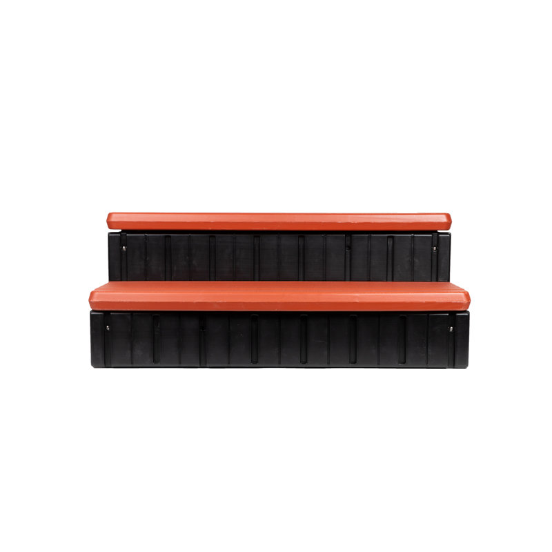 Red Brick Spa Step with Storage Compartment
