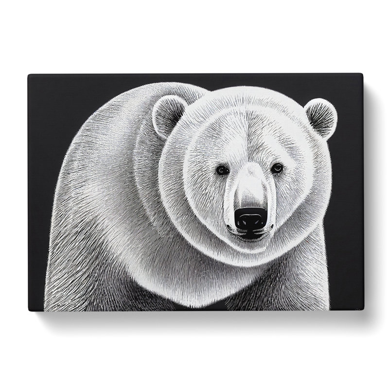 Awesome Polar Bear - Wrapped Canvas, 35cm H x 50cm W x 3cm D