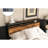 Queen Bed Frame With 8 Storage Compartments, Led Headboard Charging Facility, Metal Platform, No Box Spring, Noise-, Stable, Teal Brown Pecan