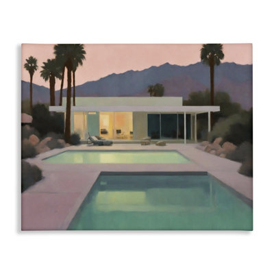 Tranquil Pool at Sunset Canvas Wall Art by Noah Bay