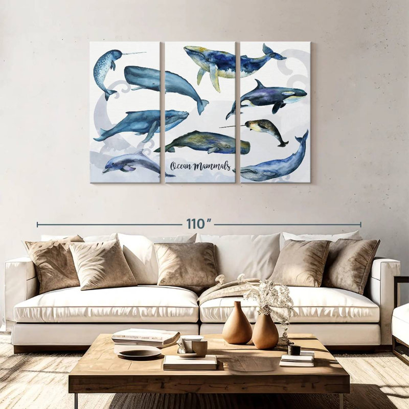 Brampt Ocean Mammals Chart, 48" H x 74" W
