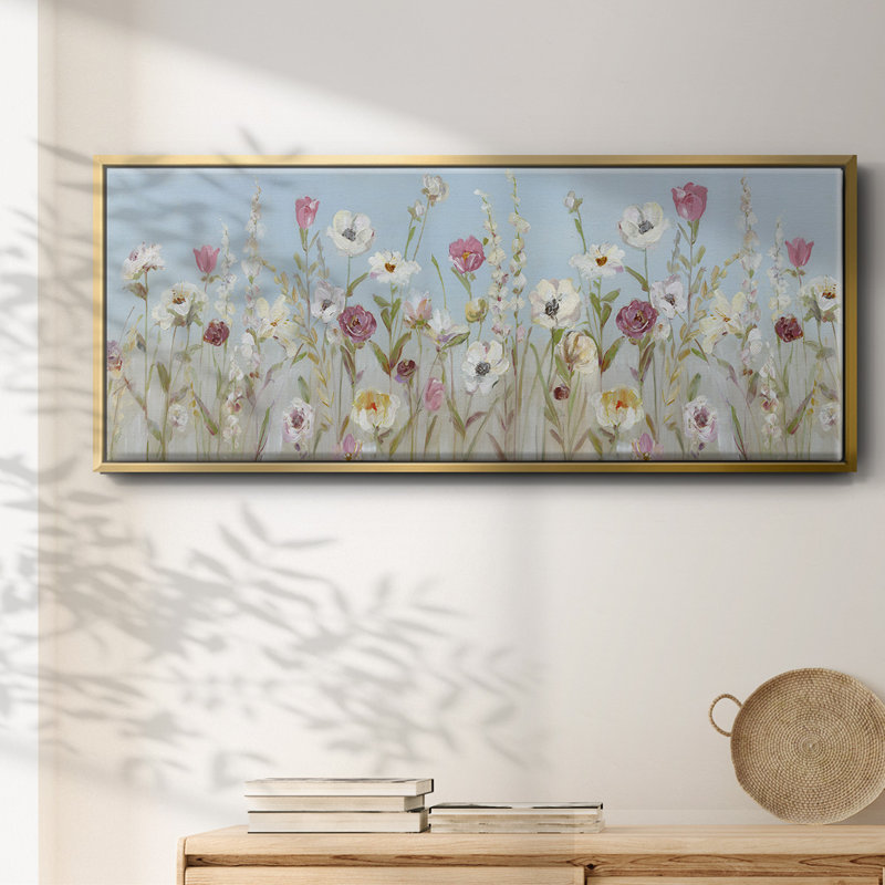 Fleurs printanières - toile encadrée, H 20 po x l 50 po