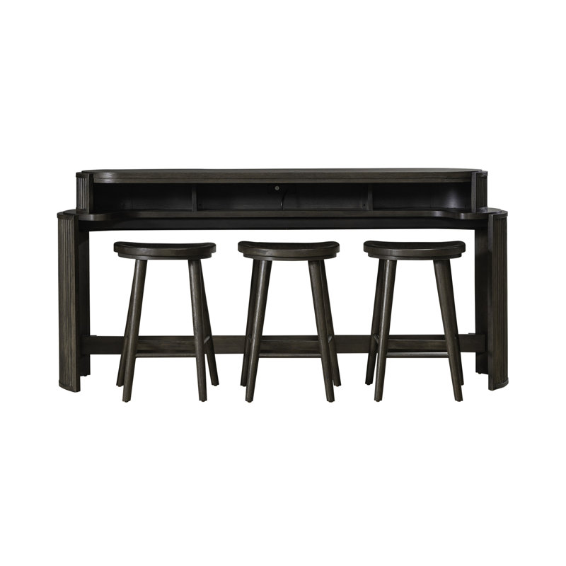 Jefrin 4 Piece Console Bar Table Set w/ Stools & Charging Station