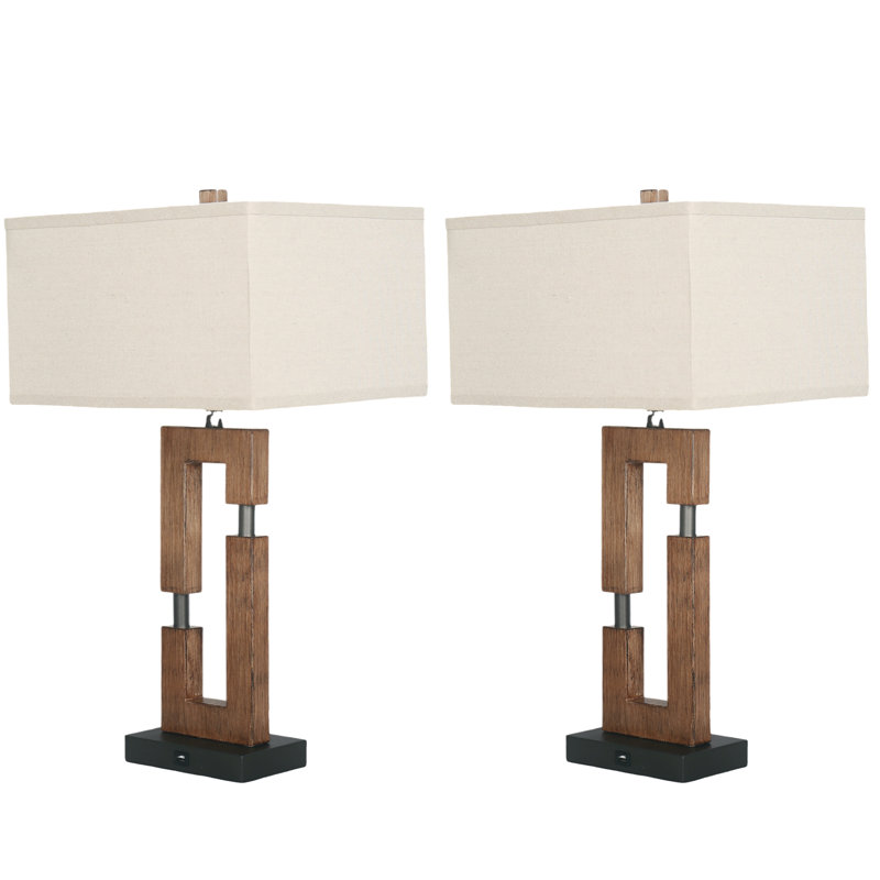 USB Table Lamp, Dark Brown
