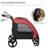 Pawhut Foldable Pet Stroller with Detachable Carrier