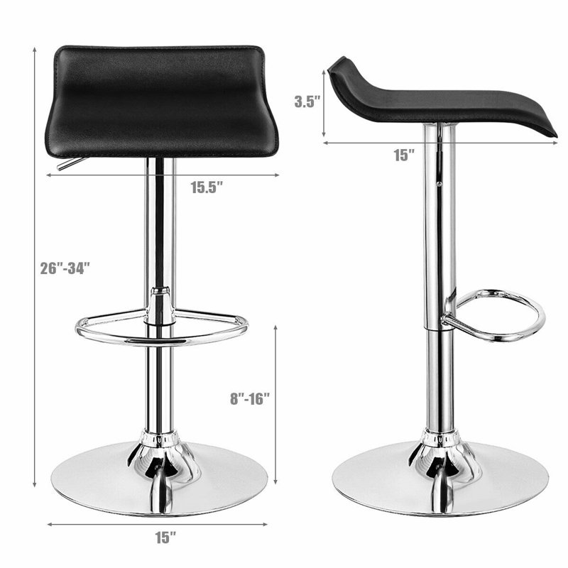 Tabouret de bar Antuane, Noir
