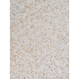Mosaic Leather Cowhide Chevron Area Rug in Light Beige/Ivory