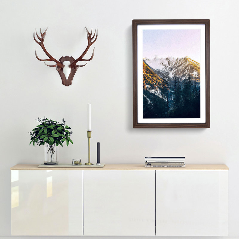 Tall Trees - Picture Frame Painting Print, 36cm H x 27cm W x 2cm D, Walnut Framed