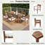 Ensemble repas 7 pièces pour l'extérieur, 1 grande table et 6 chaises empilables avec coussins et élément imperméable-2040733011