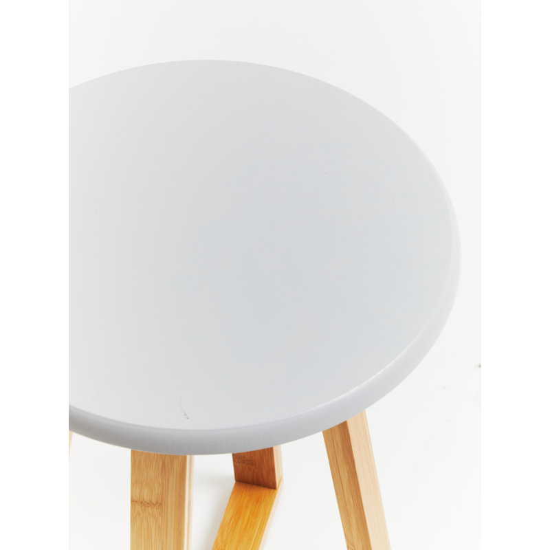 Adair Solid Wood Accent Stool, Grey