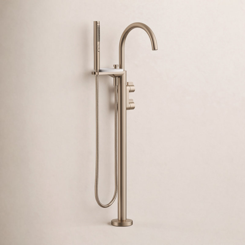 Components Floor-Mount Bath Filler Trim, Bronze, Knob Handle