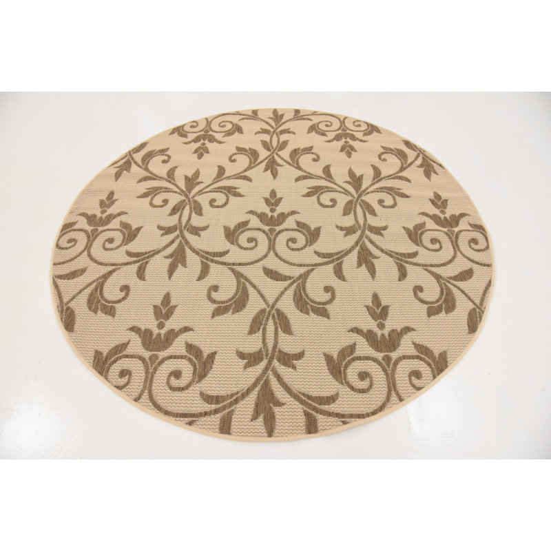 Sarahi Floral Indoor / Outdoor Rug, Round 6'1"