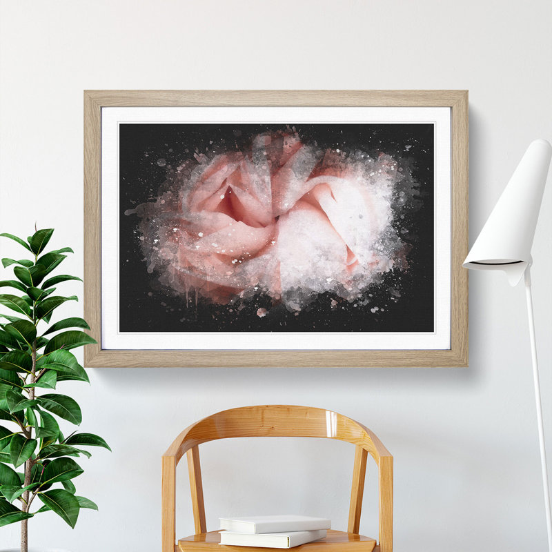 Petals of a Pink Carnation - Picture Frame Graphic Art Print, Oak Framed, 62cm H x 87cm W x 2cm D