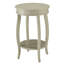 Table d'appoint ronde antique blanche avec tablette inférieure-1320534107