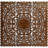 Teather 3Pc Wood Wall Panel Set, Mandala Floral Carving, Brown Finish, 48 Inch Square Decor
