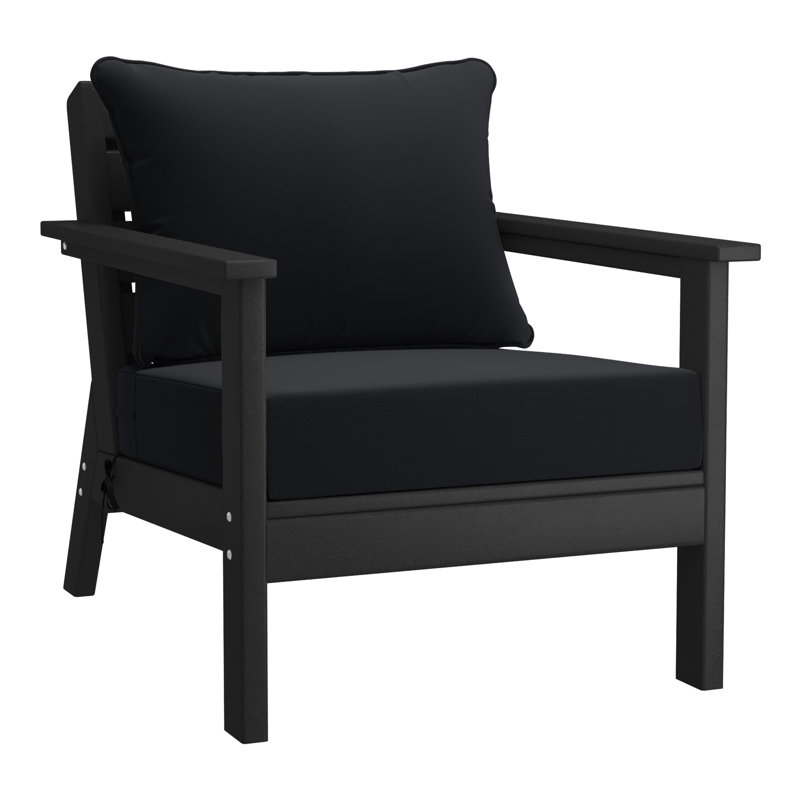 Chaise avec coussins Hydea, Noir, Noir