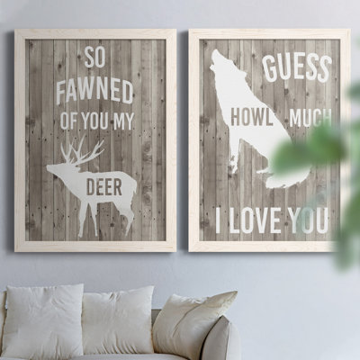 Lodge Pun I - ensemble de 2 reproductions d'art textuel sur toile
