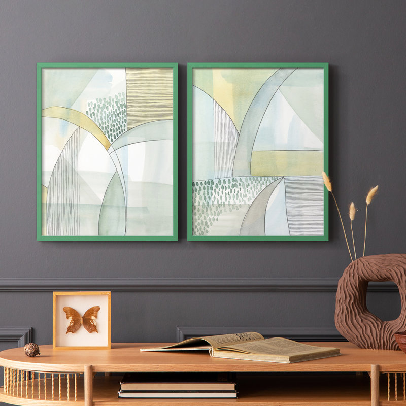 «Mint Reflection I», reproduction encadrée de qualité supérieure - prête à être accrochée - aucun clou requis - aucun clou requis