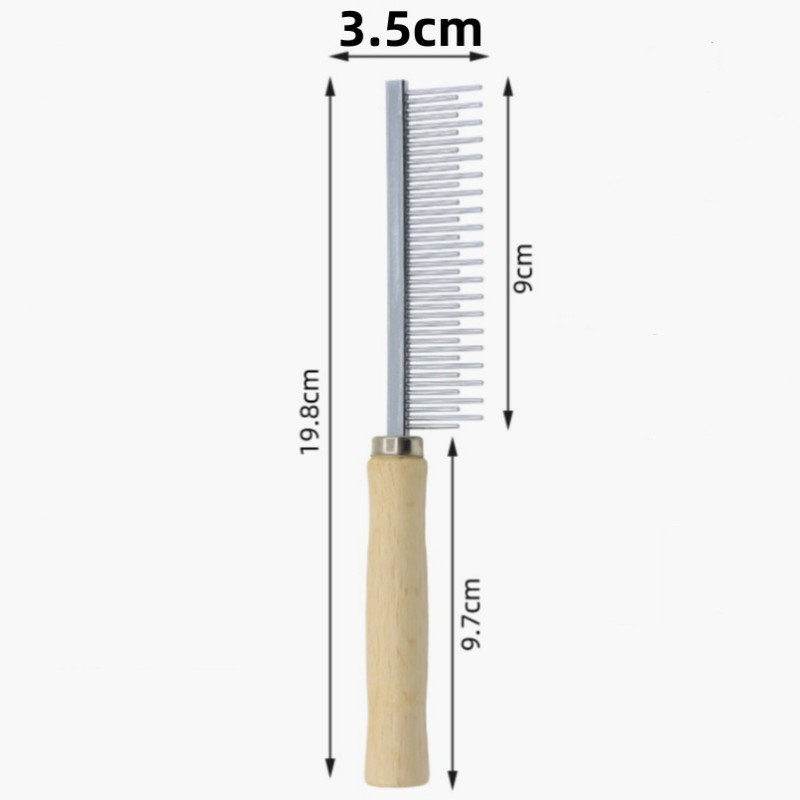Pet Cat Comb, Wooden Handle Single-row Comb, Grooming Comb for Cats