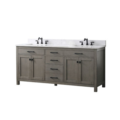 Ajiya 72" Double Bathroom Vanity Set