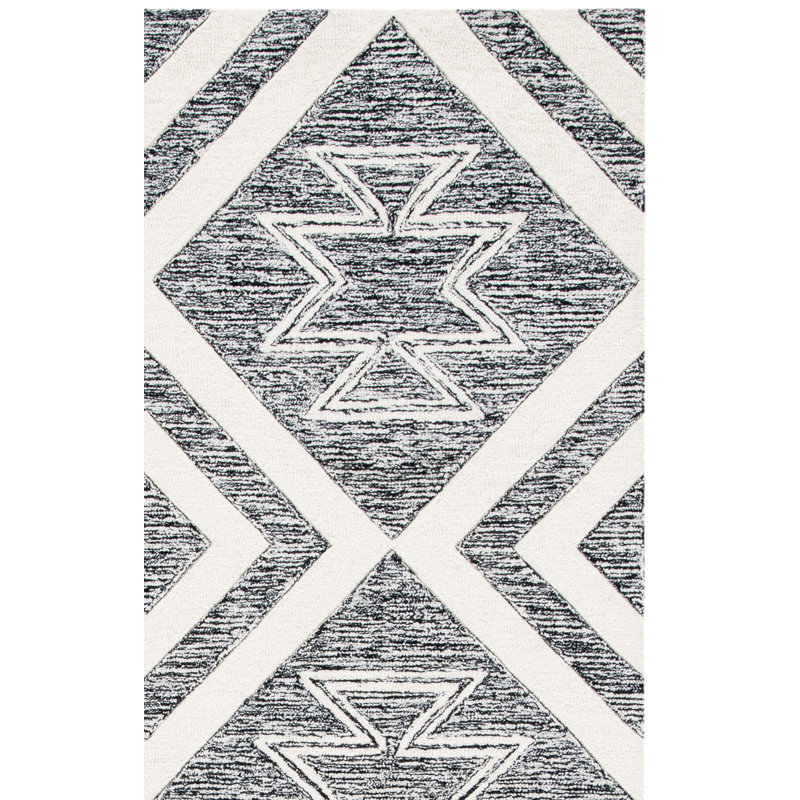 Tapis marocain en laine et coton touffeté à la main Alexea, Rectangle 4 pi x 6 pi
