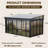10' X 16' Sunroom Gazebo, Polycarbonate Roof Outdoor Solarium With Sliding Door & Adjustable Window Panels, Enclosed Patio Sunroom With Mesh Screens-126044715-125533927