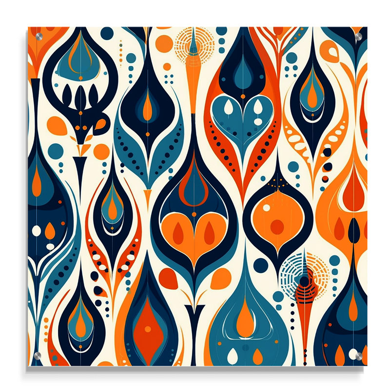 Seigler - Décoration murale abstraite en acrylique, H 16 po x l 16 po