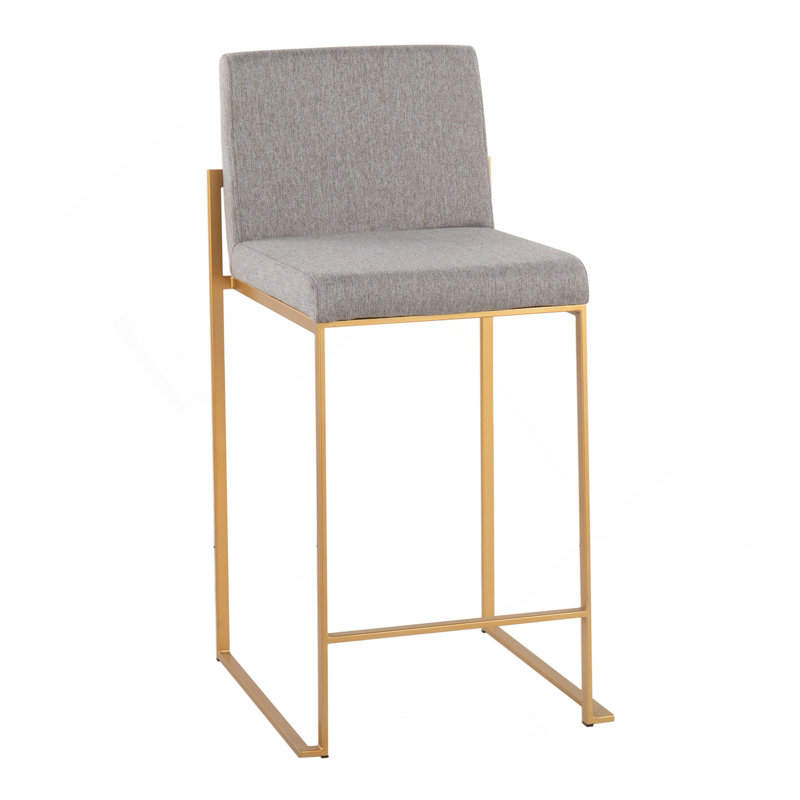 Tabouret de comptoir Fuji Contemporary, Gris, Doré