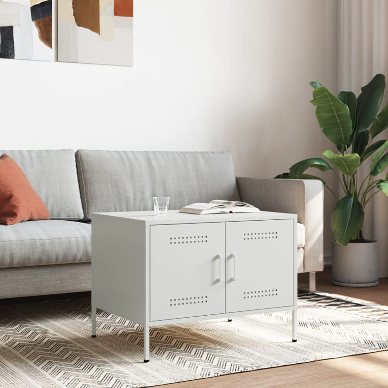 Coffee Table 68x50x50,5 cm Steel, White