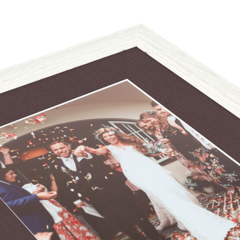 Cadre pour photo simple en bois blanc cassé 3 po x 5 po, Tourbe
