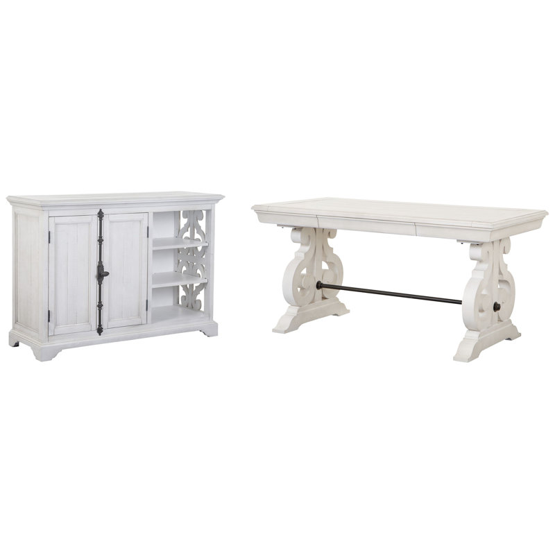 Writing Desk With Printer Stand, 2 Pieces: Desk, Storage Cabinets