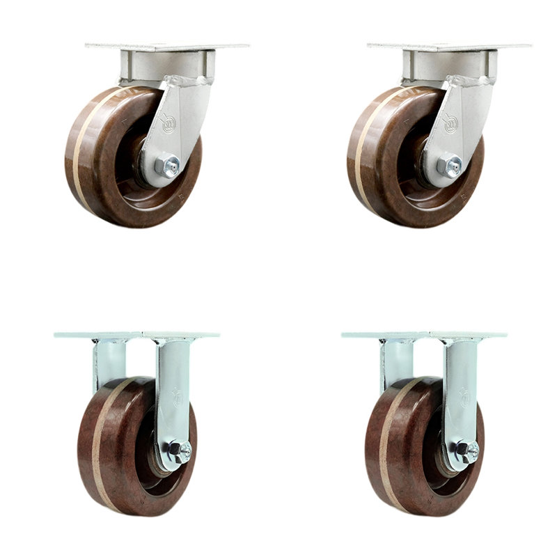 Kingpinle High Temp Swivel Caster Set
