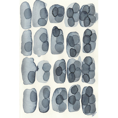 Indigo Five 1 Piece Wrapped Canvas Wall Art