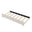 Grand lit plateforme tapissier avec lit gigogne simple et deux tiroirs, beige